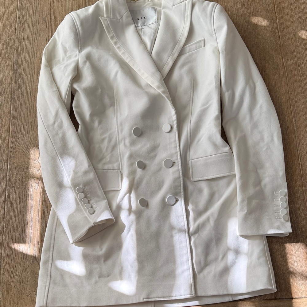 A.L.C. Double-Breasted Cream-White Blazer Jacket